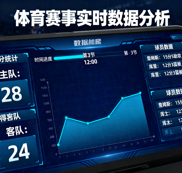 体育赛事数据分析界面与实时比赛数据展示场景